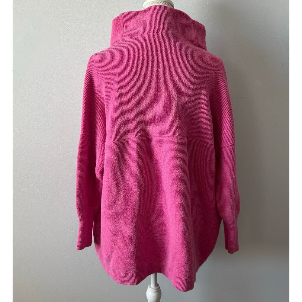Free People Pink Mockneck Oversized Sweater Ribbed Slouchy Size Small - Picture 5 of 7